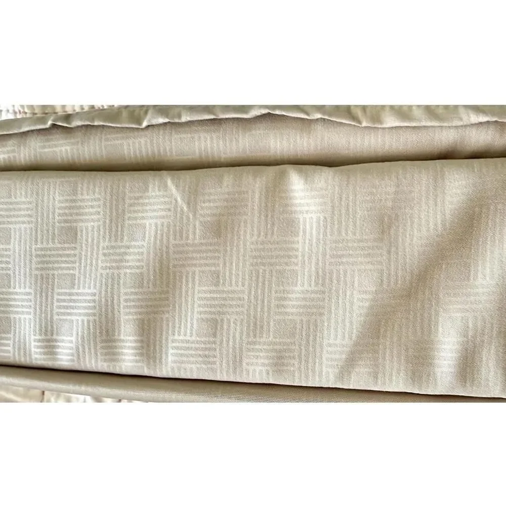 Hotel Style LUXURYMICROFIBER Sheet Set King Sand Tan Cross Hatch Design New